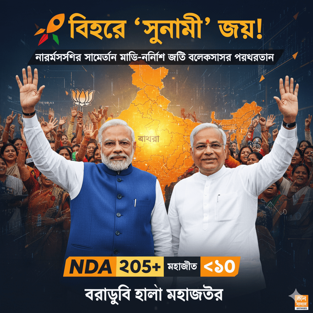 বিহারে ‘সুনামি’ জয়! নারীশক্তির সমর্থনে মোদি-নীতিশ জুটির ব্লকবাস্টার প্রত্যাবর্তন: ভরাডুবি হলো মহাজোটের